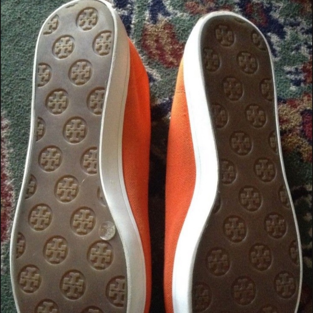Orange Tory Burch flats like new size 10 1/2 M - Picture 4 of 5